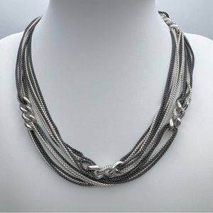 David Yurman blackened curb necklace with silver